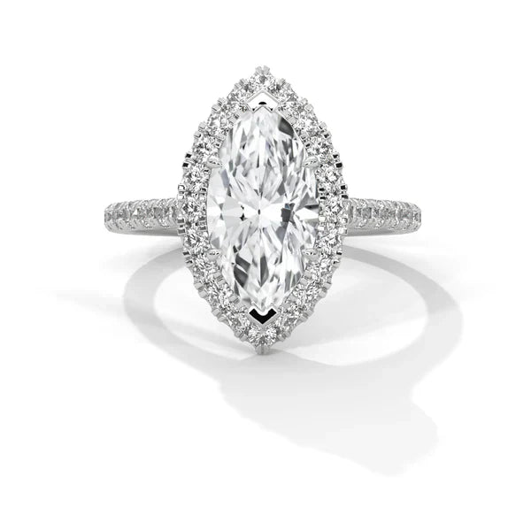 White Gold Plated Ring Marquise Shape