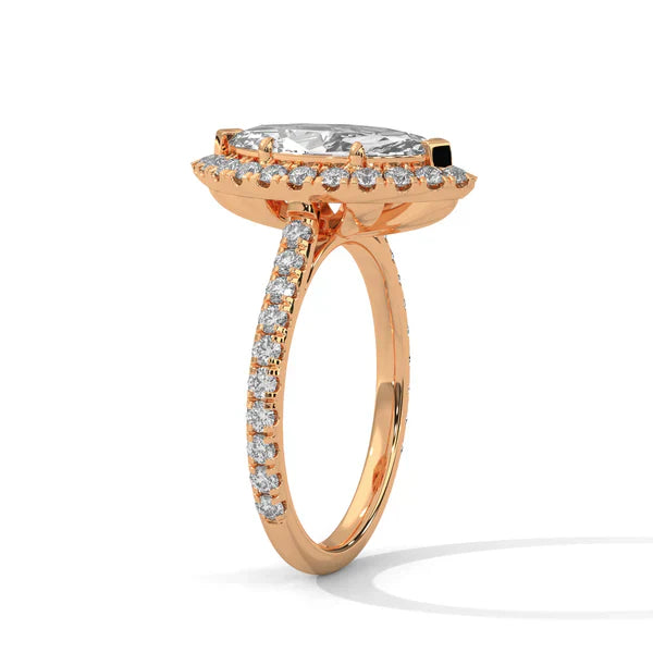 18kt Rose Gold Plated Marquise Shape RIng