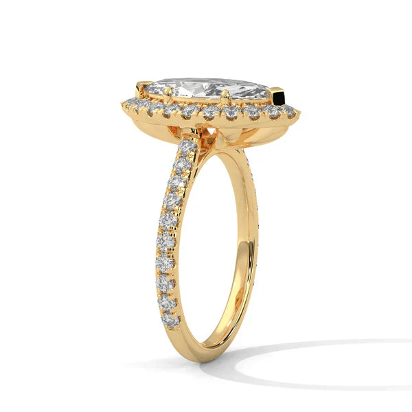 Marquise Shape RIng 18kt Gold Plated