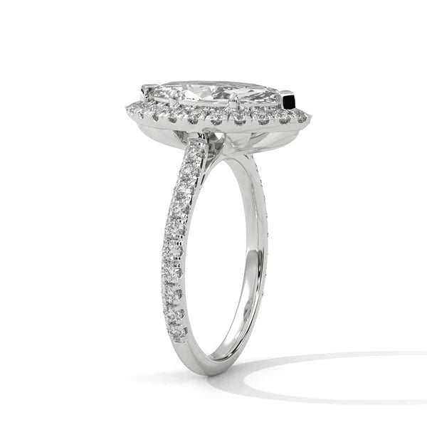 White Gold Plated Ring Marquise Shape