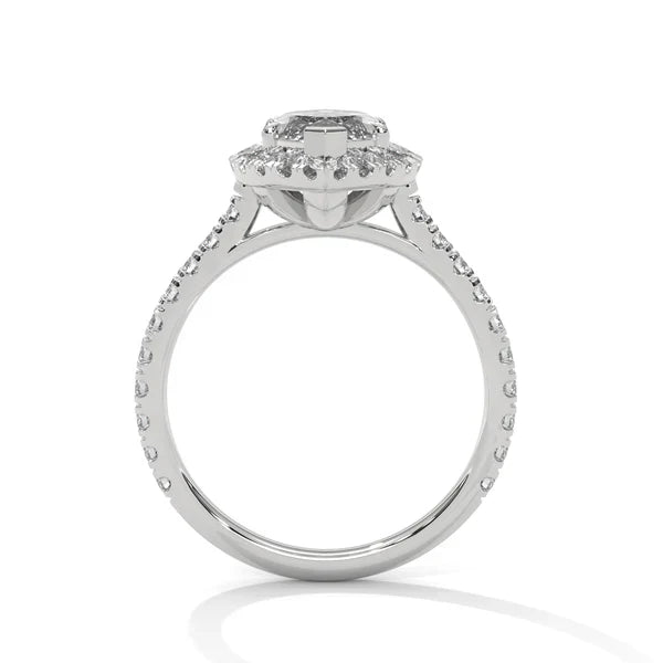 White Gold Plated Ring Marquise Shape