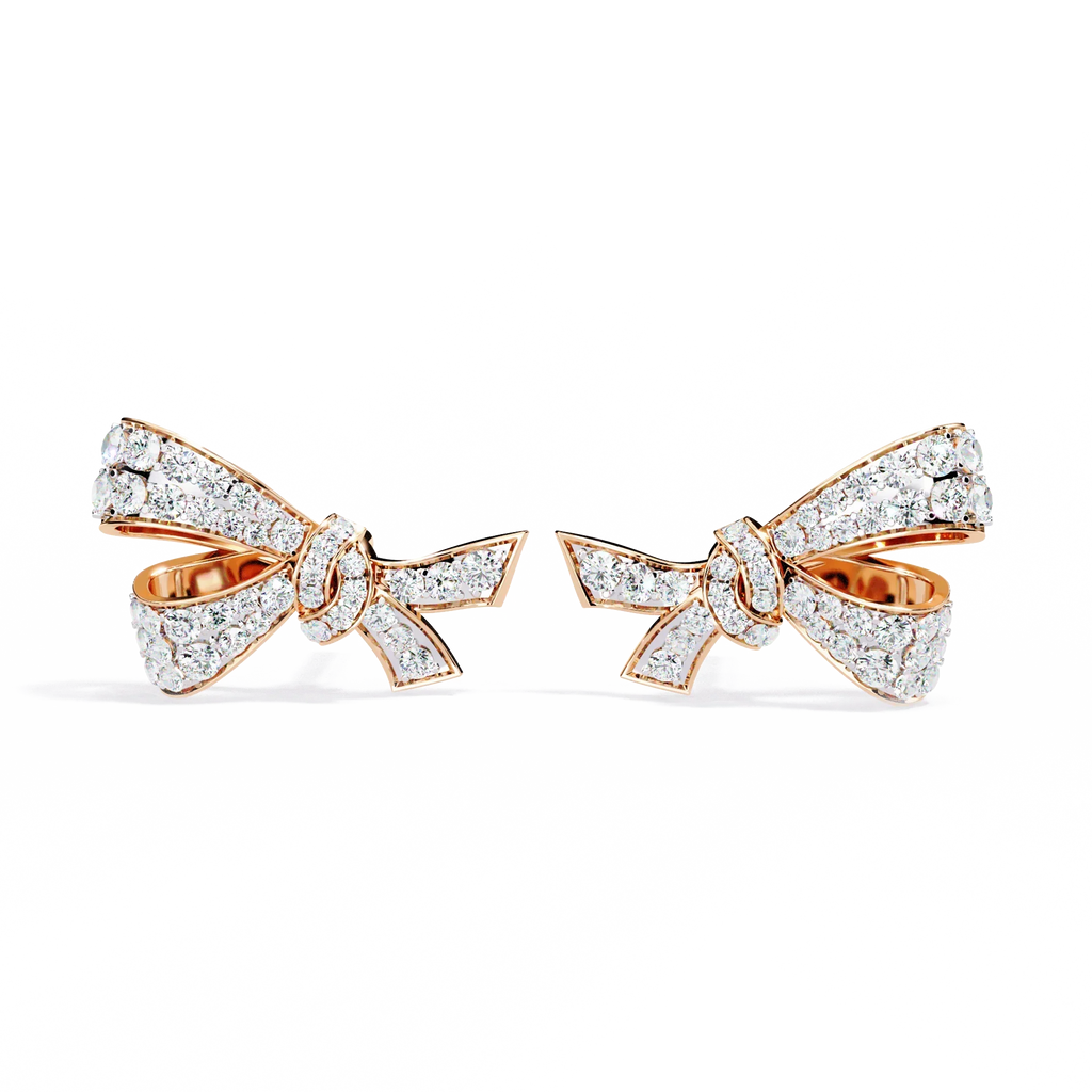 18kt Rose Gold Plated Bow Design Earrings