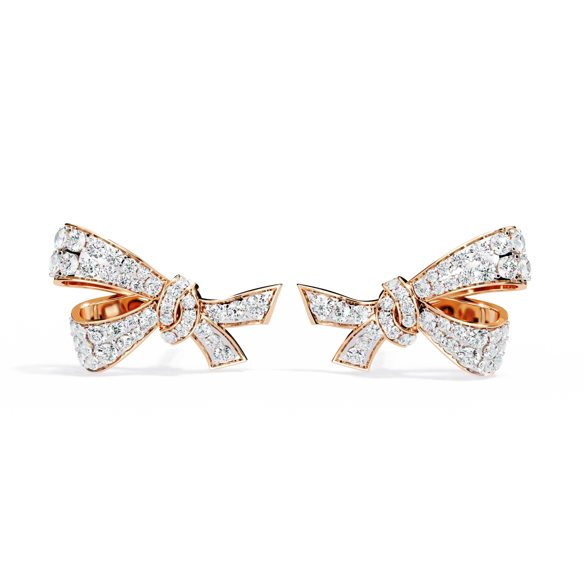 18kt Rose Gold Plated Bow Design Earrings