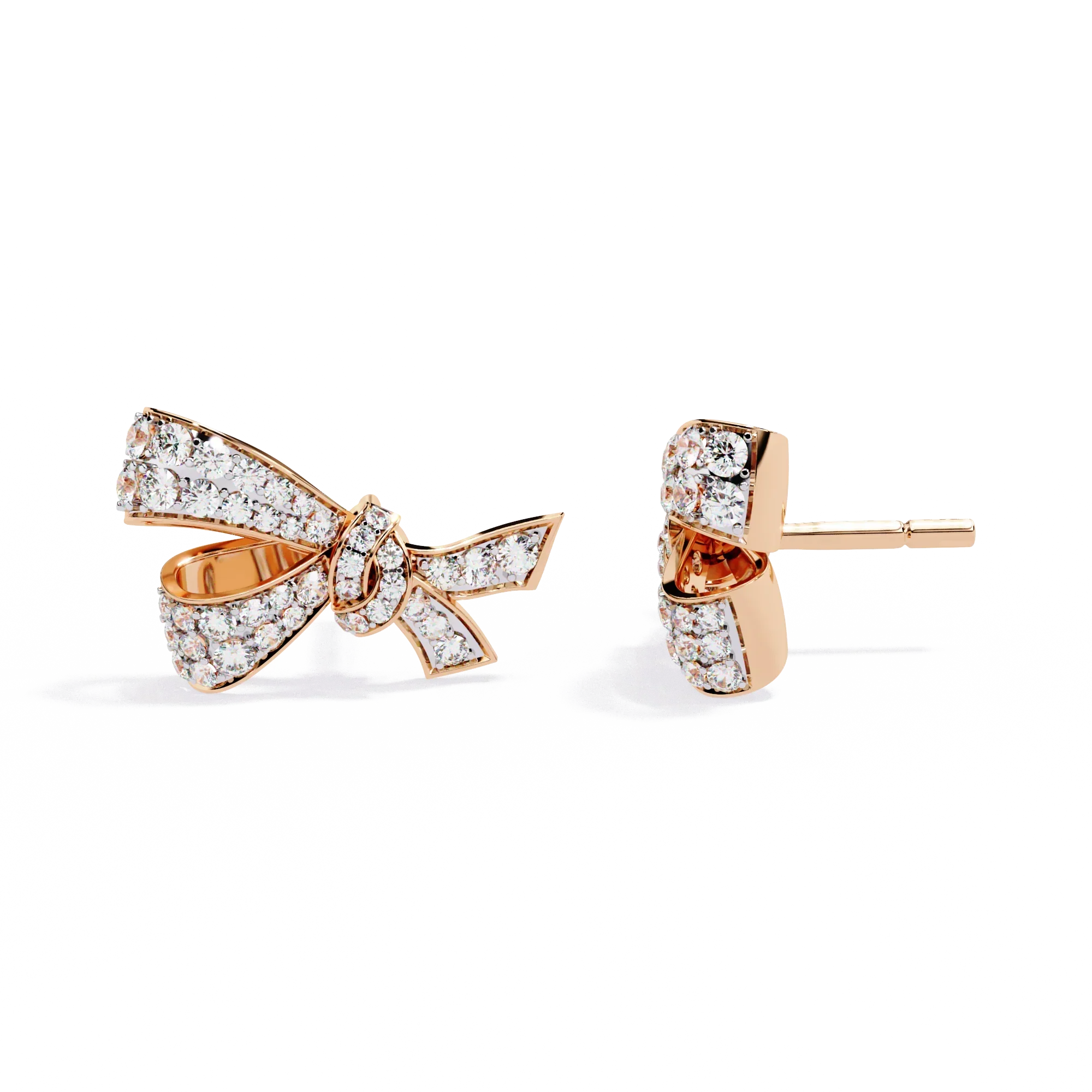 18kt Rose Gold Plated Bow Design Earrings