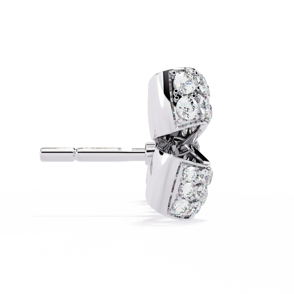 Bow Design Earrings With 18kt White Gold Plating