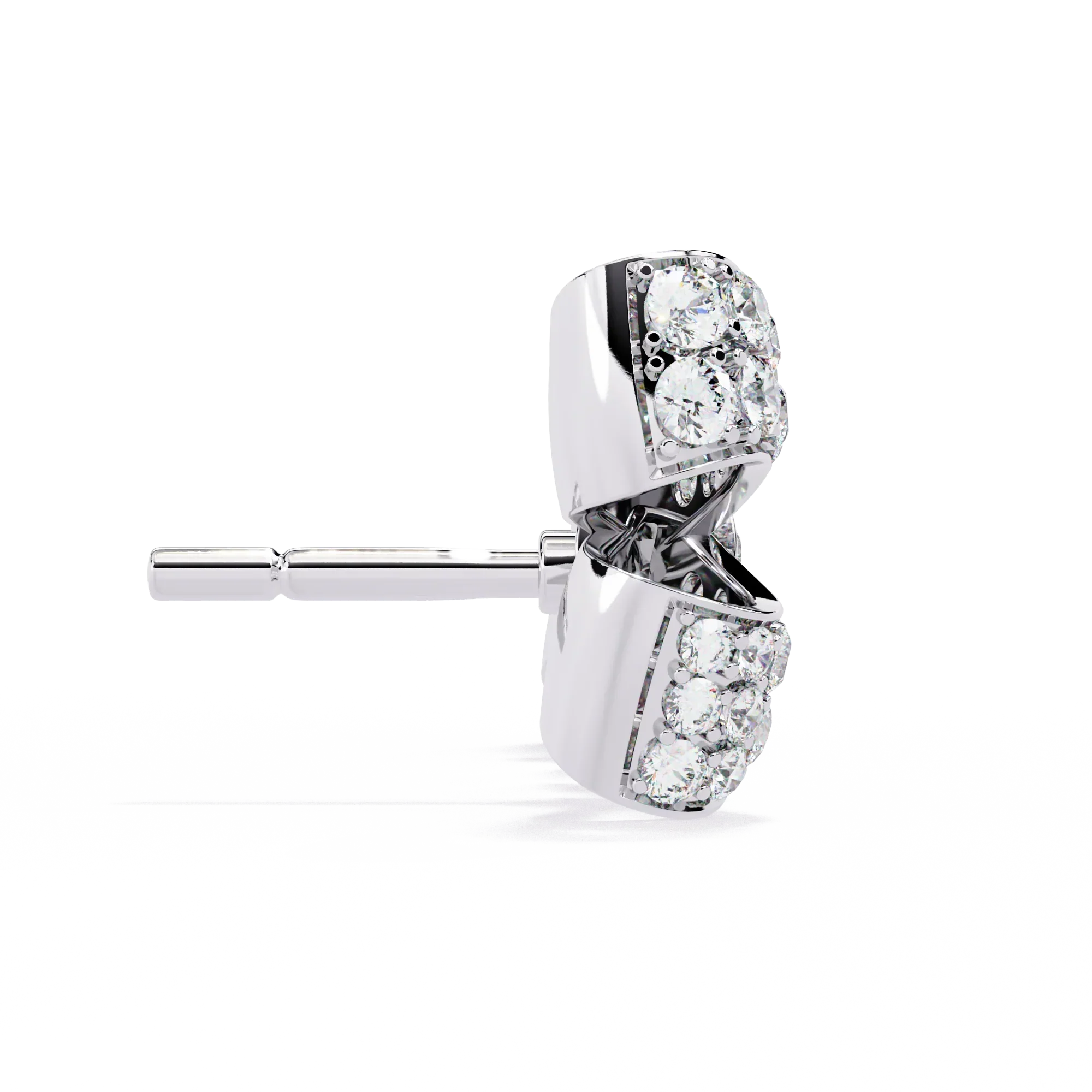 Bow Design Earrings With 18kt White Gold Plating