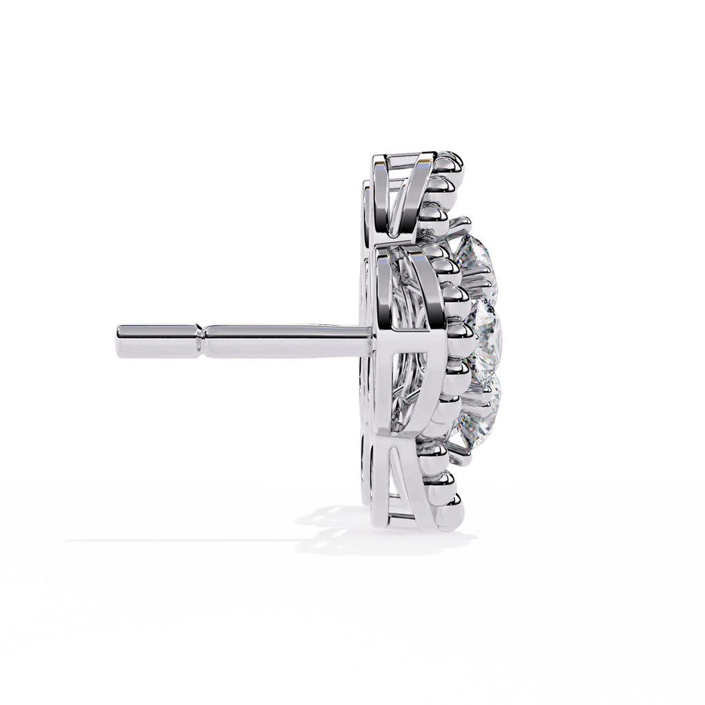 18kt White Gold Plated Earrings Studded With Cubic Zirconia