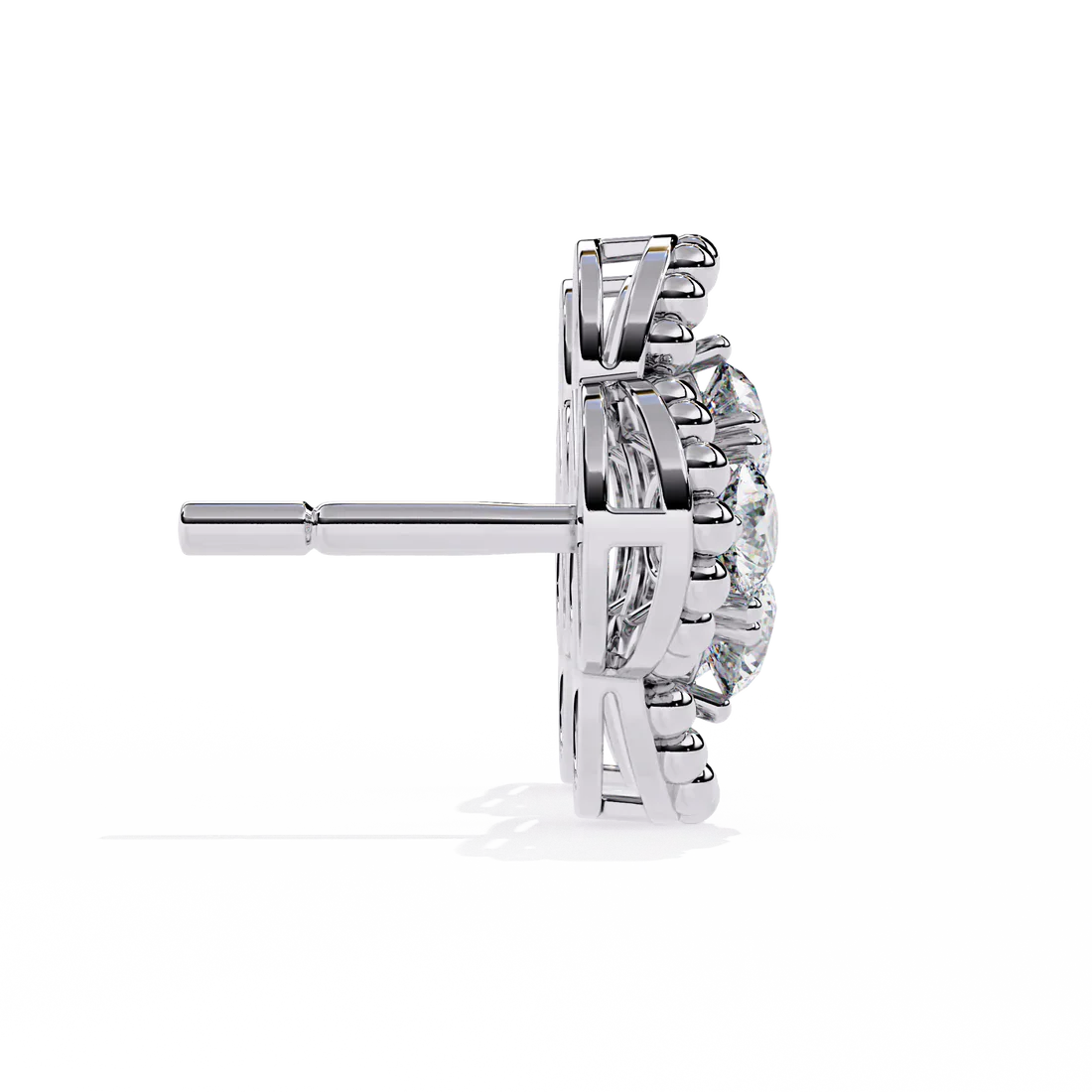 18kt White Gold Plated Earrings Studded With Cubic Zirconia