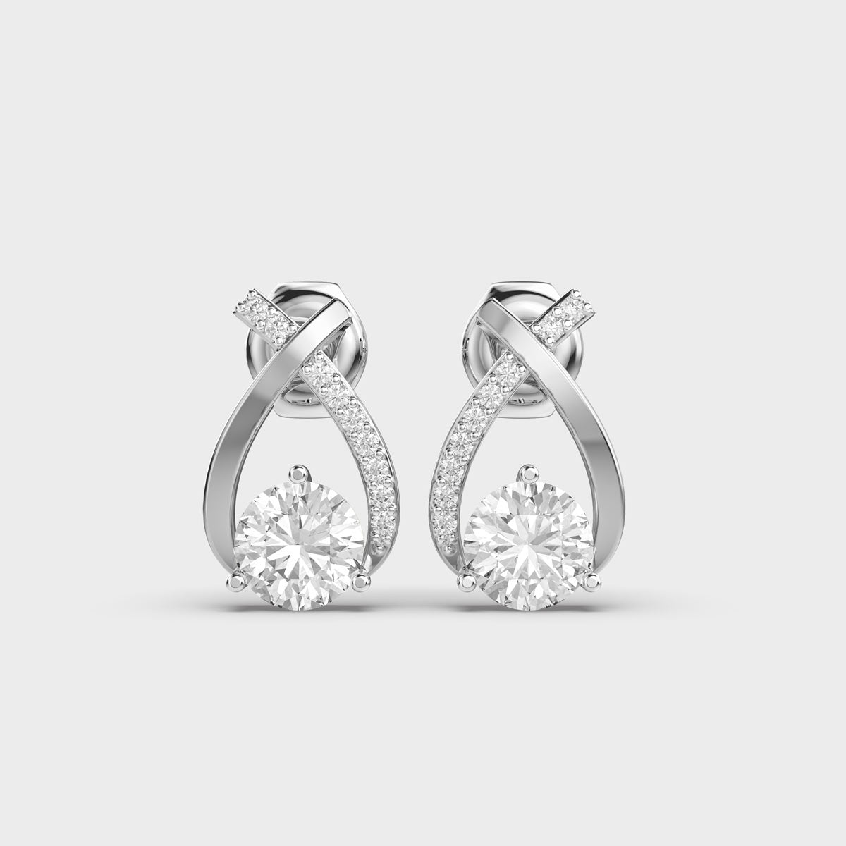 18kt White Gold Plated Party Earrings