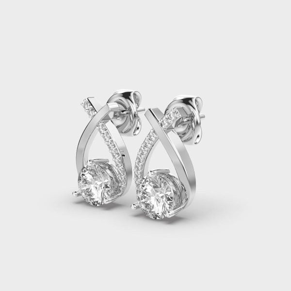 18kt White Gold Plated Party Earrings