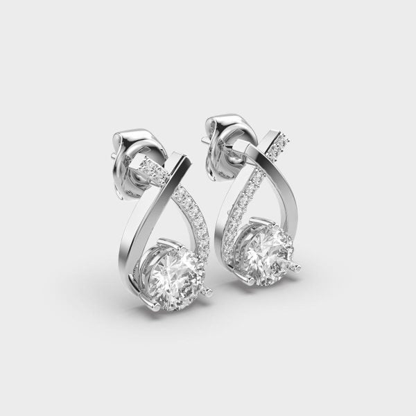 18kt White Gold Plated Party Earrings