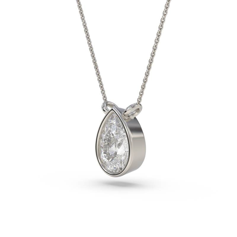 Pear Diamond Bezel Necklace